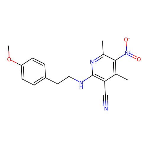 2-{[2-(4-Methoxyphenyl)ethyl]amino}-4,6-dimethyl-5-nitropyridine-3-carbonitrile structure