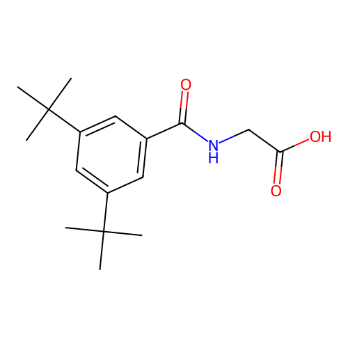 N-[(3,5-di-tert-butylphenyl)carbonyl]glycine structure