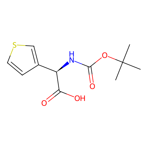 (R)-2-((tert-Butoxycarbonyl)amino)-2-(thiophen-3-yl)acetic acid structure