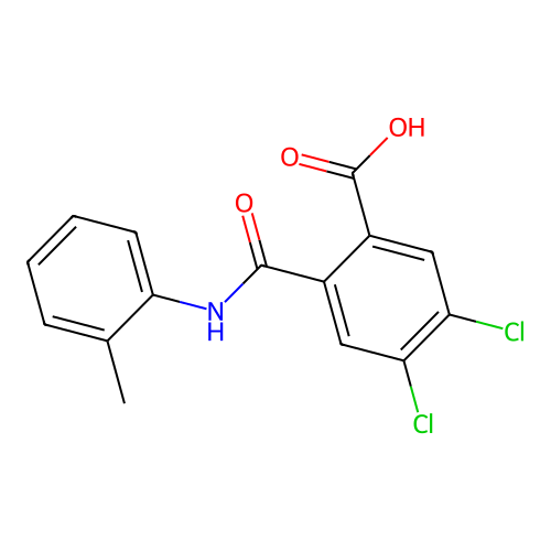4,5-Dichloro-2-[(2-methylphenyl)carbamoyl]benzoic acid structure