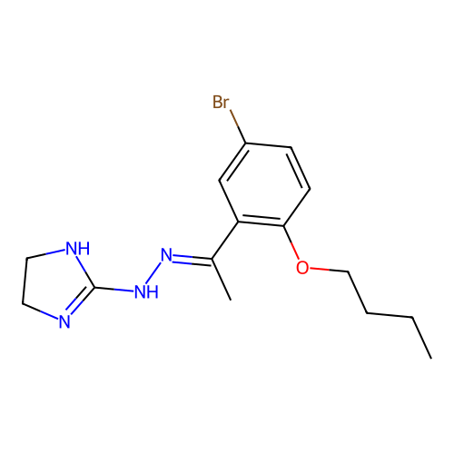 1-(5-bromo-2-butoxyphenyl)ethanone 4,5-dihydro-1H-imidazol-2-ylhydrazone structure