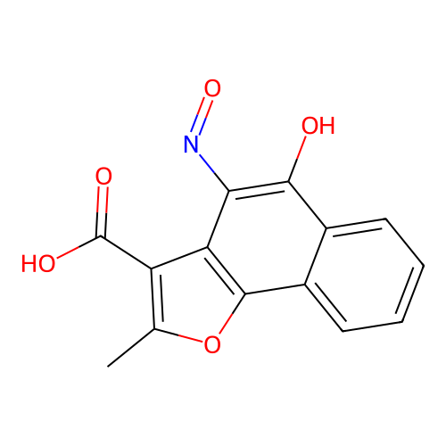 5-Hydroxy-2-methyl-4-nitrosonaphtho[1,2-b]furan-3-carboxylic acid structure