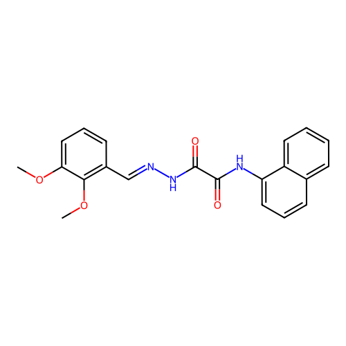 2-[(2E)-2-(2,3-dimethoxybenzylidene)hydrazino]-N-(1-naphthyl)-2-oxoacetamide structure
