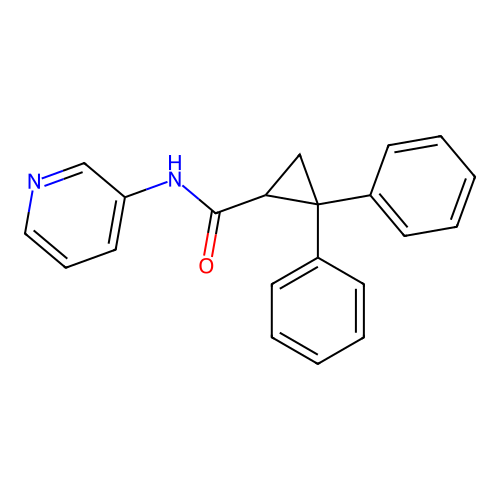 2,2-diphenyl-N-(pyridin-3-yl)cyclopropanecarboxamide structure