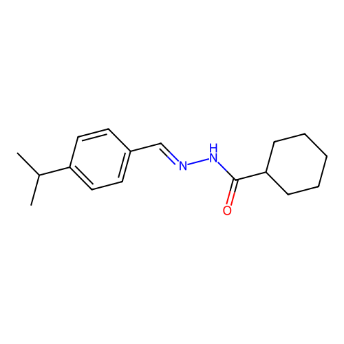 N'-{(E)-[4-(propan-2-yl)phenyl]methylidene}cyclohexanecarbohydrazide structure