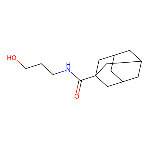 Adamantane-1-carboxylic acid (3-hydroxy-propyl)-amide structure