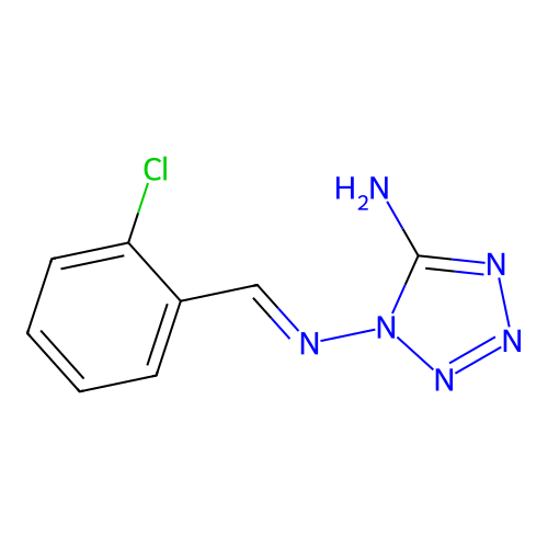 N*1*-(2-Chloro-benzylidene)-tetrazole-1,5-diamine structure
