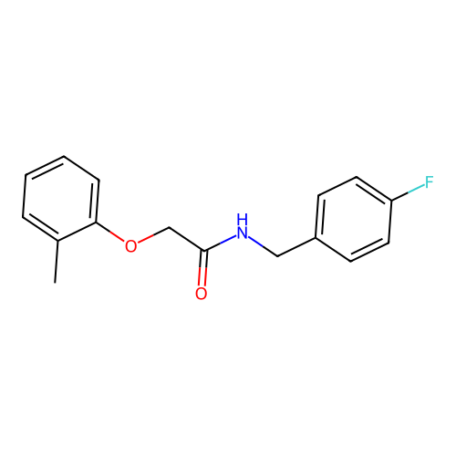 N-(4-fluorobenzyl)-2-(2-methylphenoxy)acetamide structure