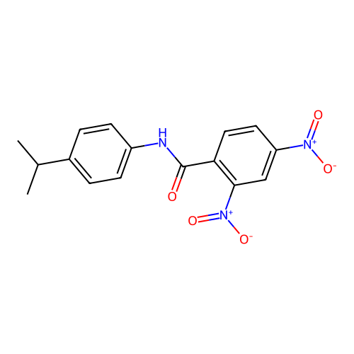 2,4-dinitro-N-[4-(propan-2-yl)phenyl]benzamide structure