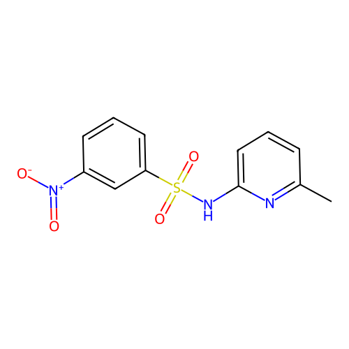 N-(6-methylpyridin-2-yl)-3-nitrobenzenesulfonamide structure
