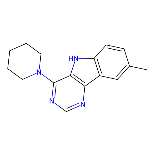 8-methyl-4-(piperidin-1-yl)-5H-pyrimido[5,4-b]indole structure