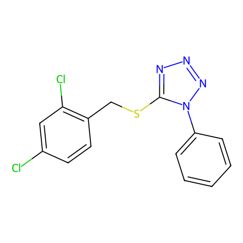 5-[(2,4-dichlorobenzyl)sulfanyl]-1-phenyl-1H-tetrazole structure