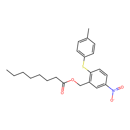 2-[(4-Methylphenyl)thio]-5-nitrobenzyl octanoate structure