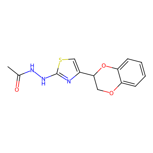 N'-[4-(2,3-dihydro-1,4-benzodioxin-2-yl)-1,3-thiazol-2-yl]acetohydrazide structure