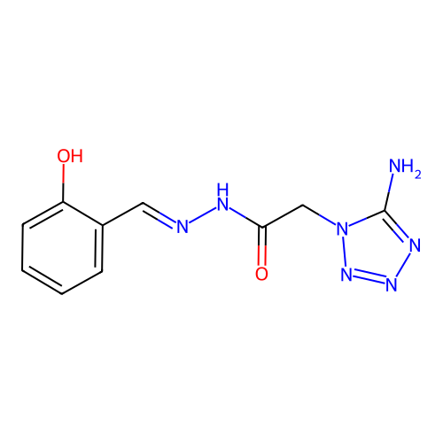 2-(5-amino-1H-tetrazol-1-yl)-N'-(2-hydroxybenzylidene)acetohydrazide structure
