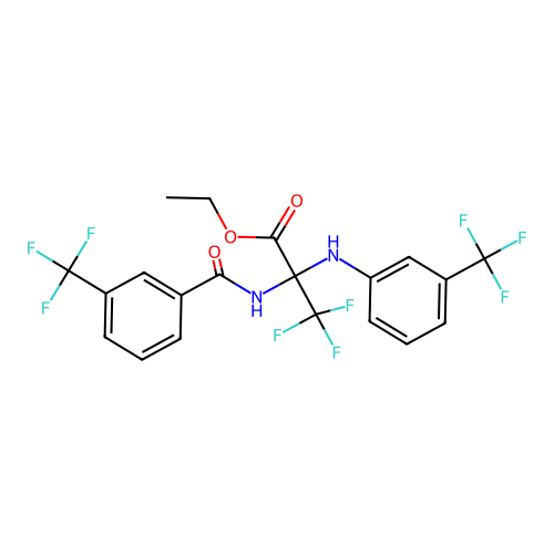 ethyl 3,3,3-trifluoro-2-{[3-(trifluoromethyl)phenyl]amino}-N-{[3-(trifluoromethyl)phenyl]carbonyl}alaninate structure