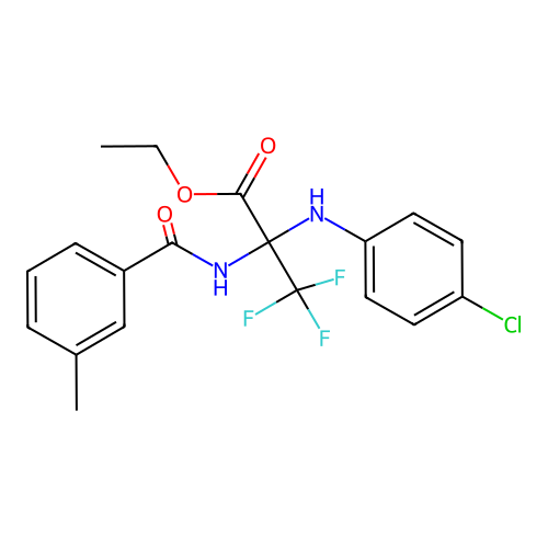 ethyl 2-[(4-chlorophenyl)amino]-3,3,3-trifluoro-N-[(3-methylphenyl)carbonyl]alaninate structure