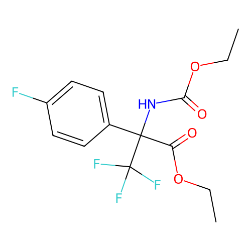 ethyl N-(ethoxycarbonyl)-3,3,3-trifluoro-2-(4-fluorophenyl)alaninate structure
