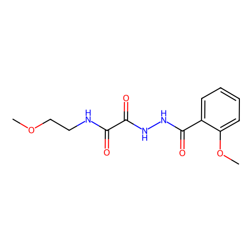 2-[2-(2-methoxybenzoyl)hydrazinyl]-N-(2-methoxyethyl)-2-oxoacetamide structure