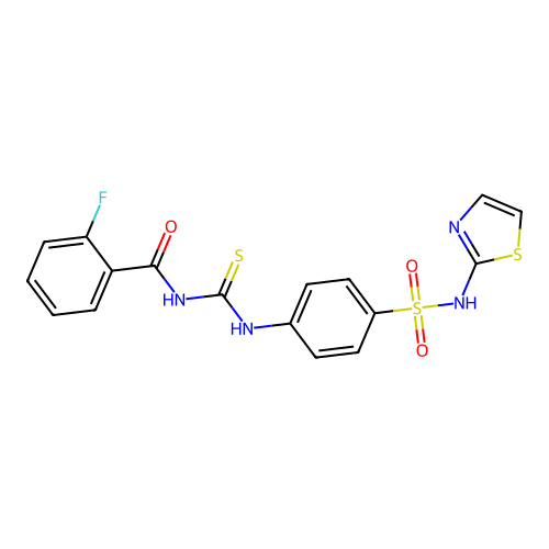 4-[3-(2-Fluoro-benzoyl)-thioureido]-N-thiazol-2-yl-benzenesulfonamide structure