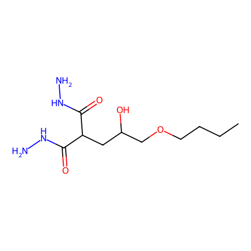 2-(3-Butoxy-2-hydroxypropyl)propanedihydrazide structure