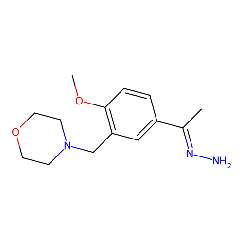 4-{5-[(1E)-1-hydrazinylideneethyl]-2-methoxybenzyl}morpholine structure