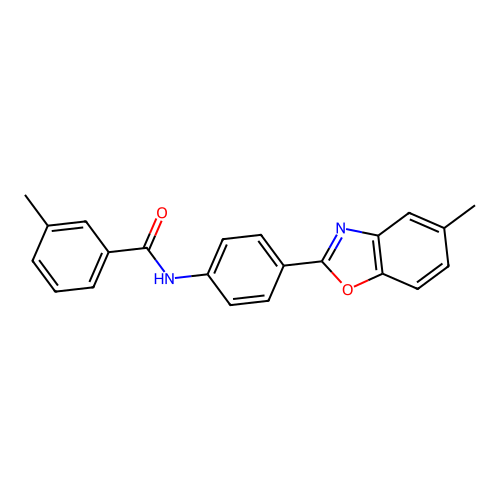 3-methyl-N-[4-(5-methyl-1,3-benzoxazol-2-yl)phenyl]benzamide structure