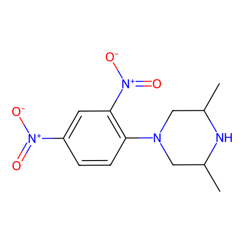 1-(2,4-Dinitrophenyl)-3,5-dimethylpiperazine structure