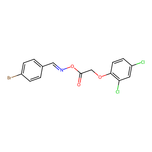 4-bromobenzaldehyde O-[2-(2,4-dichlorophenoxy)acetyl]oxime structure