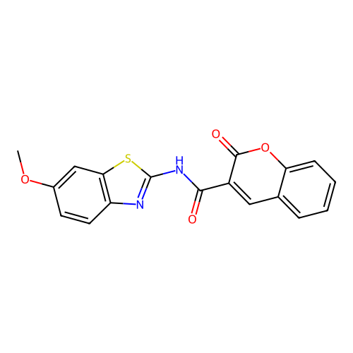 N-(6-methoxy-1,3-benzothiazol-2-yl)-2-oxo-2H-chromene-3-carboxamide structure
