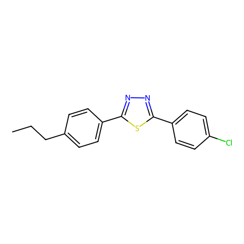 2-(4-Chlorophenyl)-5-(4-propylphenyl)-1,3,4-thiadiazole structure