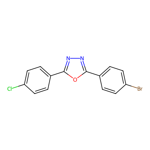2-(4-Bromophenyl)-5-(4-chlorophenyl)-1,3,4-oxadiazole structure