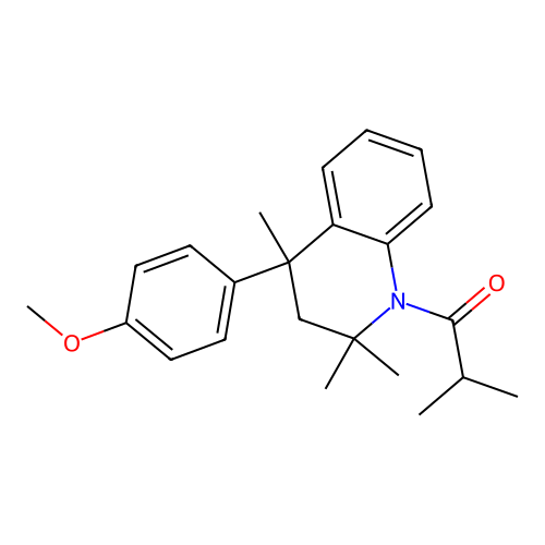 4-(1-isobutyryl-2,2,4-trimethyl-1,2,3,4-tetrahydro-4-quinolinyl)phenyl methyl ether structure