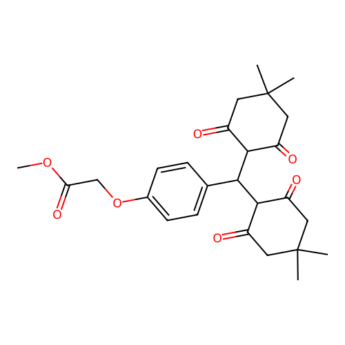 Methyl 2-(4-(bis(4,4-dimethyl-2,6-dioxocyclohexyl)methyl)phenoxy)acetate structure
