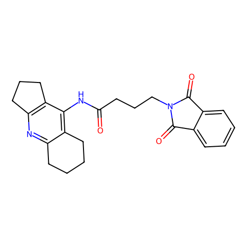 4-(1,3-dioxo-1,3-dihydro-2H-isoindol-2-yl)-N-(2,3,5,6,7,8-hexahydro-1H-cyclopenta[b]quinolin-9-yl)butanamide structure