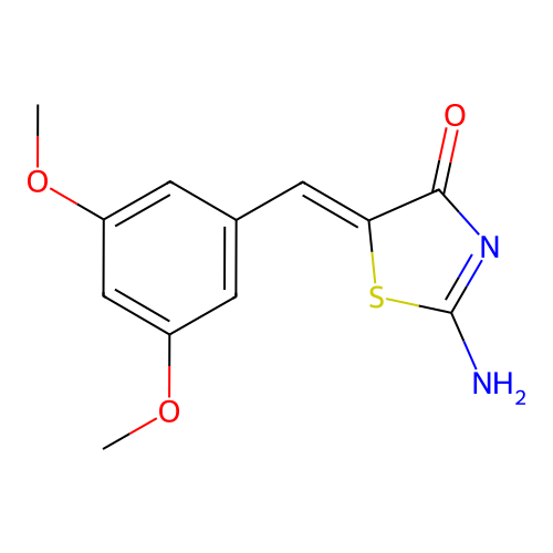 2-Amino-5-[(3,5-dimethoxyphenyl)methylidene]-1,3-thiazol-4-one structure