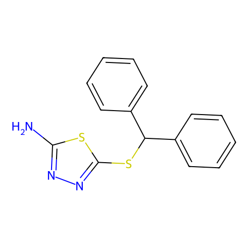 5-(Diphenylmethylthio)-1,3,4-thiadiazole-2-ylamine structure