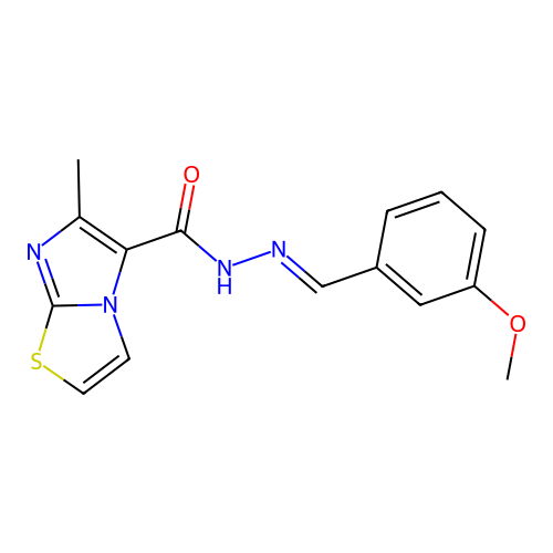 N'-(3-methoxybenzylidene)-6-methylimidazo[2,1-b][1,3]thiazole-5-carbohydrazide structure