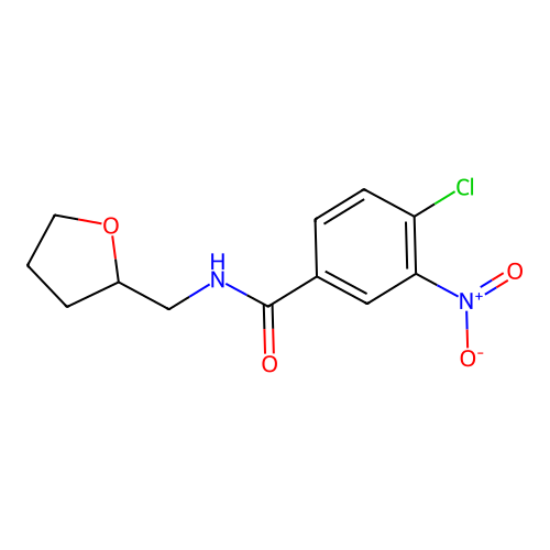 4-chloro-3-nitro-N-(tetrahydrofuran-2-ylmethyl)benzamide structure