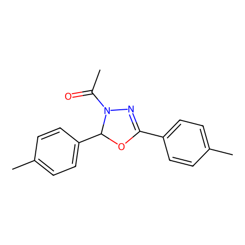 1-[2,5-bis(4-methylphenyl)-1,3,4-oxadiazol-3(2H)-yl]ethanone structure