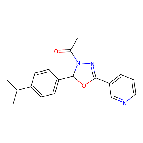 1-(2-(4-isopropylphenyl)-5-(pyridin-3-yl)-1,3,4-oxadiazol-3(2H)-yl)ethanone structure