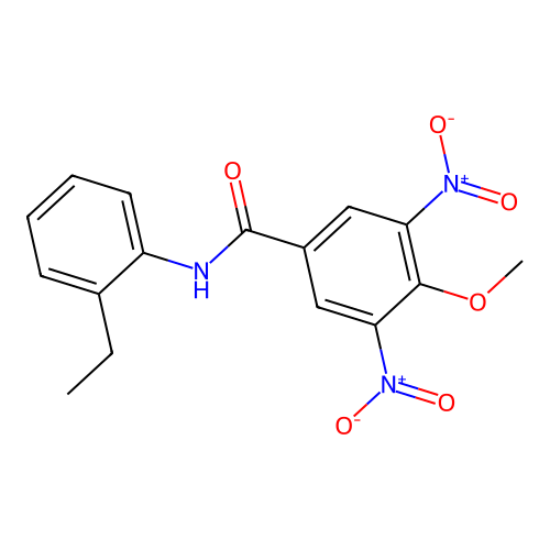 N-(2-ethylphenyl)-3,5-dinitro-4-methoxybenzamide structure