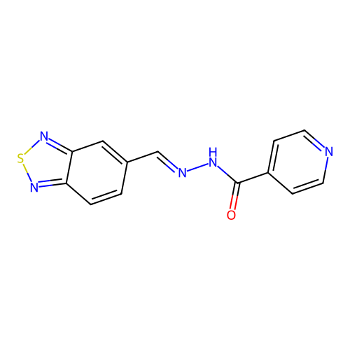 N-[(E)-2,1,3-benzothiadiazol-5-ylmethylideneamino]pyridine-4-carboxamide structure