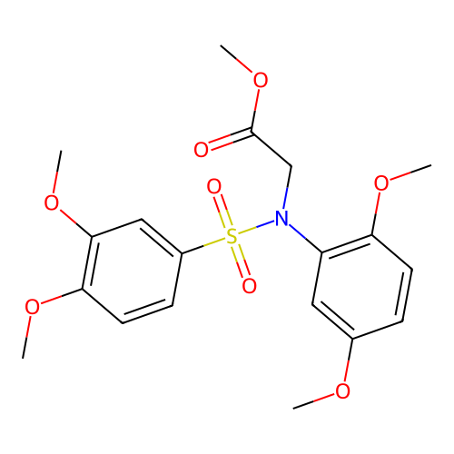 methyl 2-(N-(2,5-dimethoxyphenyl)-3,4-dimethoxyphenylsulfonamido)acetate structure
