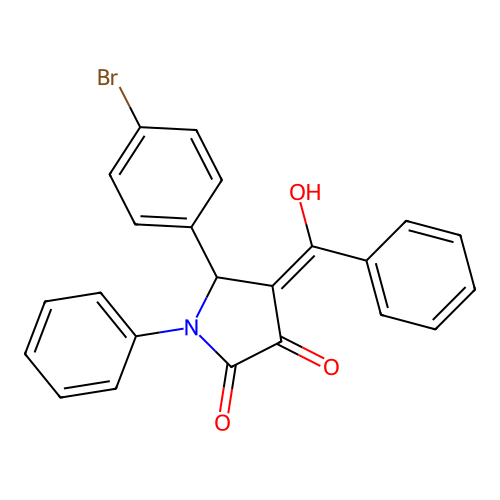 4-benzoyl-5-(4-bromophenyl)-3-hydroxy-1-phenyl-1,5-dihydro-2H-pyrrol-2-one structure