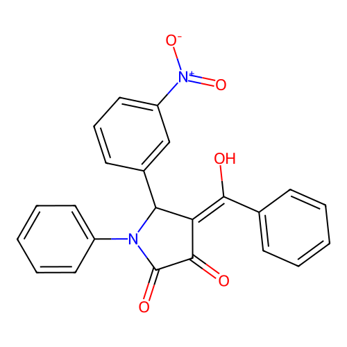 3-benzoyl-4-hydroxy-2-(3-nitrophenyl)-1-phenyl-2H-pyrrol-5-one structure