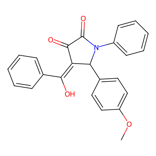 4-benzoyl-3-hydroxy-5-(4-methoxyphenyl)-1-phenyl-1H-pyrrol-2(5H)-one structure