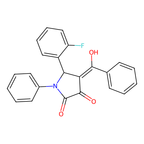 4-benzoyl-5-(2-fluorophenyl)-3-hydroxy-1-phenyl-1H-pyrrol-2(5H)-one structure