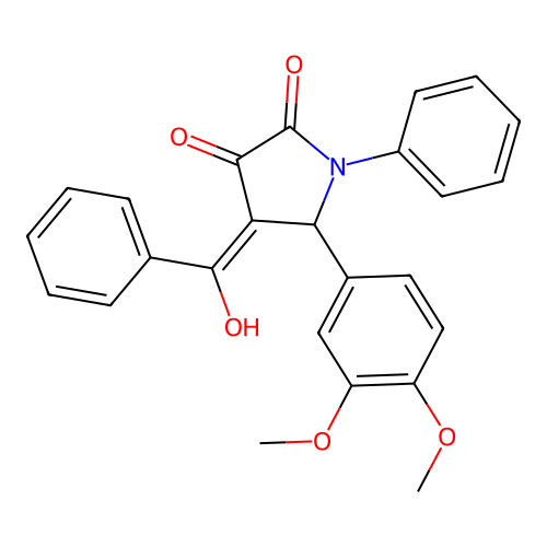 (4E)-5-(3,4-dimethoxyphenyl)-4-[hydroxy(phenyl)methylidene]-1-phenylpyrrolidine-2,3-dione structure