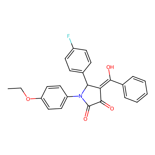 (4E)-1-(4-ethoxyphenyl)-5-(4-fluorophenyl)-4-[hydroxy(phenyl)methylidene]pyrrolidine-2,3-dione structure